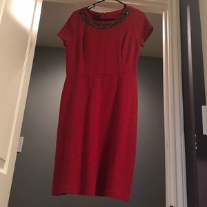 Red dress with jeweled collar